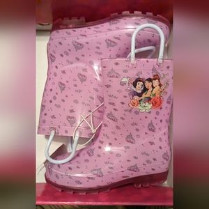 Childrens Disney Princess LED Rain Boots 11/12 Girls Snow White Belle Mulan
